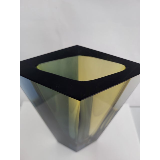 Kaj Franck Nuutajarvi Notsjo Prisma Tri-Color Art Glass MCM Diamond Vase For Sale - Image 16 of 18
