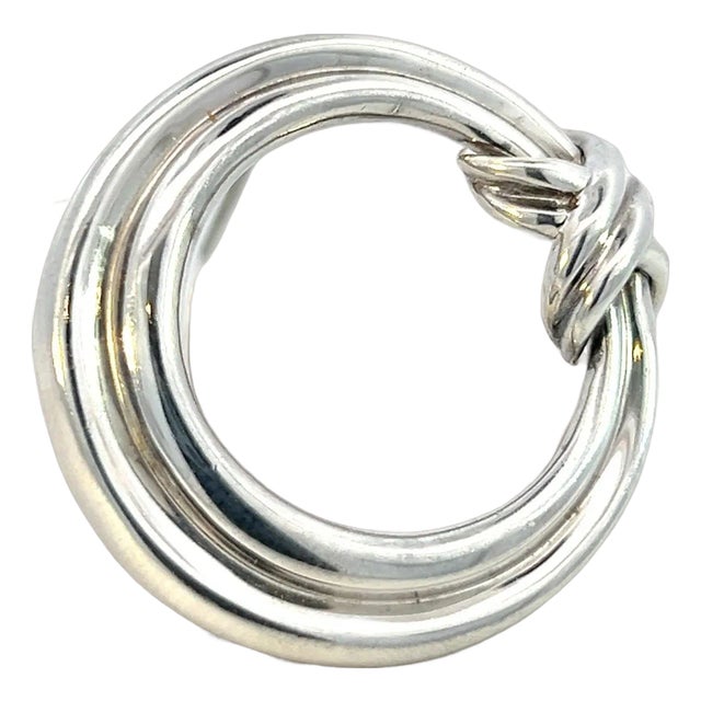 1990s Tiffany & Co Estate Signature "X" Brooch Pin Sterling Silver For Sale