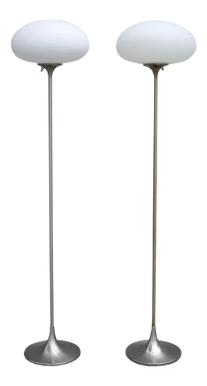 Mid-Century Modern Laurel Mushroom Floor Lamps - a Pair