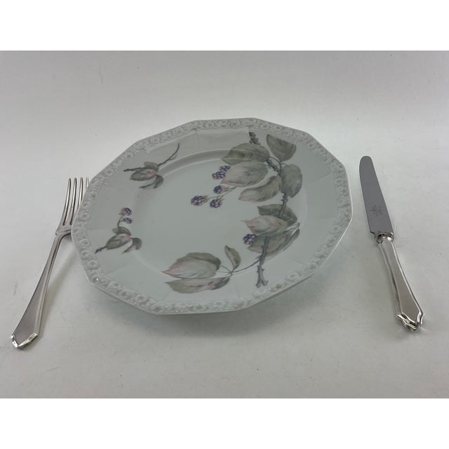 Gray New 1970s Porcelain With Black Berries Branch - Set of 67 Pieces For Sale - Image 8 of 17