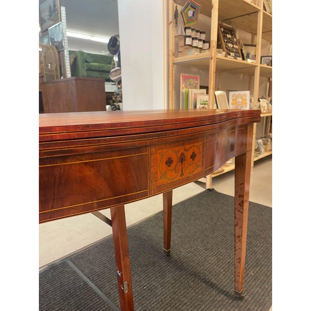 1970s Vintage Wooden Extending Dining Table With Wood Inlay Accents. For Sale - Image 4 of 10
