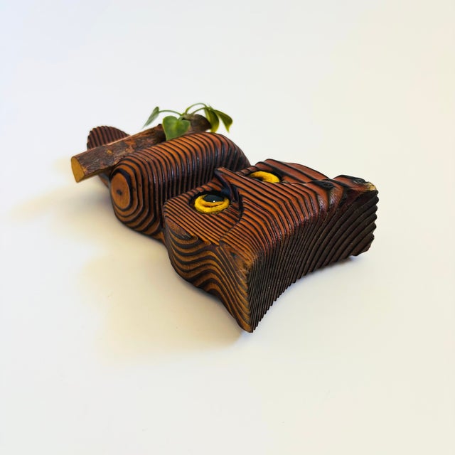 Wood MCM Wood Owl Wall Hanging For Sale - Image 7 of 8