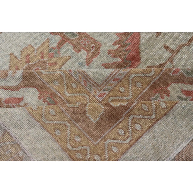 Large Turkish Oushak Rug With Silver, Brown, Soft Red, Yellow 13' X 19'6 For Sale - Image 11 of 13