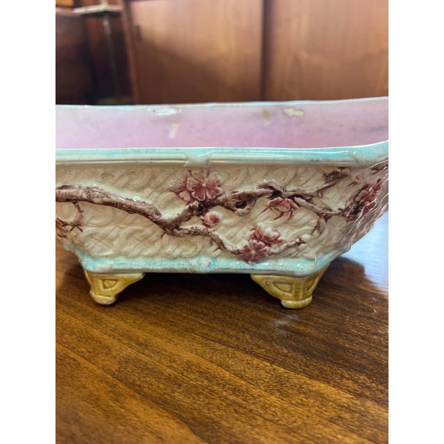 Antique Late 19th Century English Joseph Holdcroft Majolica Dogwood Basket For Sale - Image 12 of 12