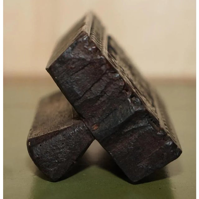 Wood Antique Hand Carved Floral Leaf Printing Block for Wallpaper For Sale - Image 7 of 12