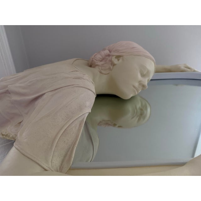 Glass Monumental Neoclassical Figural Wall Mirror Sculpture, Late 20th C. For Sale - Image 7 of 12