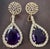 Contemporary 38 Carat Natural Amethyst & 9 Ct Diamond Cocktail Earring, 14 Karat Yellow Gold For Sale - Image 3 of 18