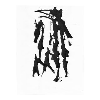 1990s Mark Dorman Abstract Figures Watercolor For Sale