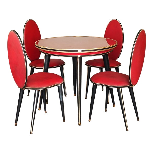 Table and Chairs by Umberto Mascagni, 1950s, Set of 5 For Sale