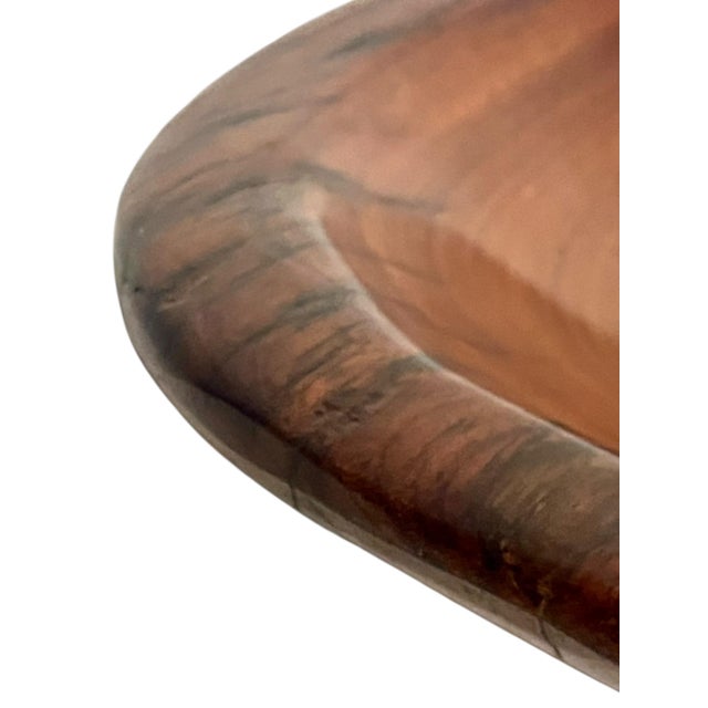 1980s Vintage African Folk Art Heavy Wood Bowl For Sale - Image 5 of 10