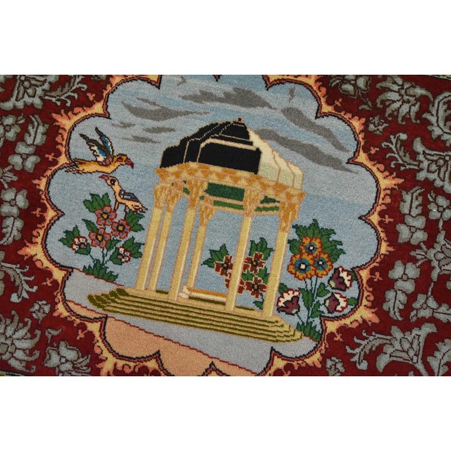 Tabriz Rug 2’1” X 3’1” Red Wool Vintage Traditional Hand-Knotted Carpet For Sale - Image 4 of 7
