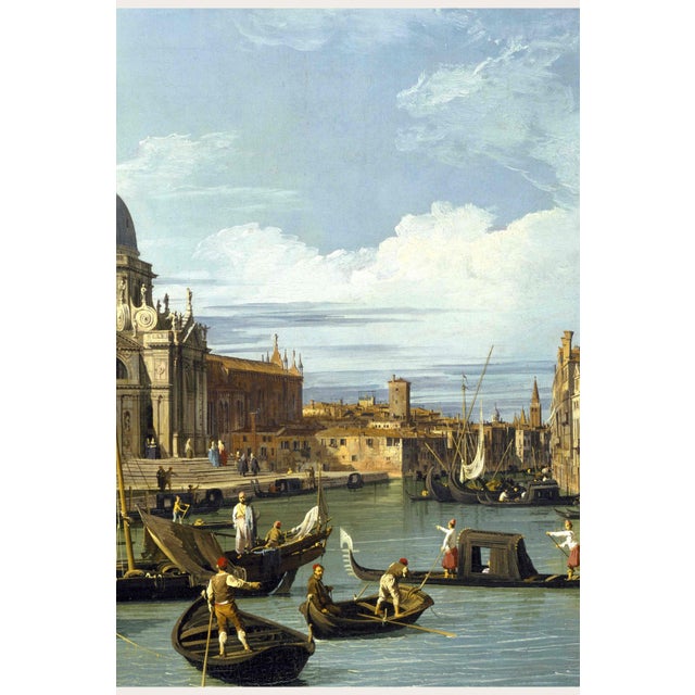 Italian The Entrance to the Grand Canal, Venice by Canaletto, Vintage Art Print, 60" X 40" For Sale - Image 3 of 10