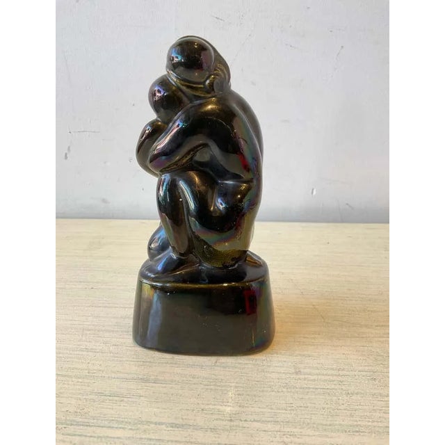 Black 1920s Arko Ceramic Sculpture by N. Berger Entitled Maternity For Sale - Image 8 of 12
