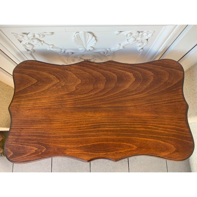 Art Nouveau Style Side Table with Shelf in Ash Wood, 1940s For Sale - Image 10 of 18