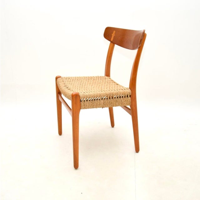 Brown Vintage Danish CH-23 Dining Chairs attributed to Hans Wegner for Carl Hansen, 1960s, Set of 8 For Sale - Image 8 of 12