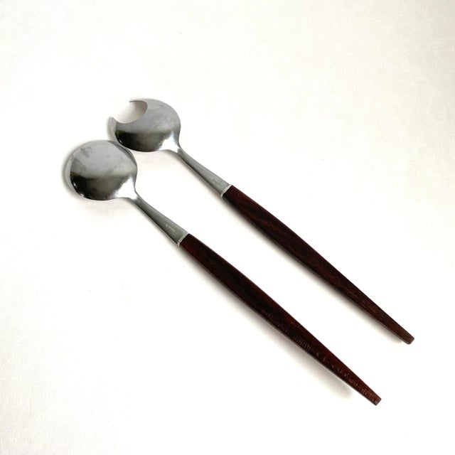 Mid Century Modern 1960s Vintage Rosewood Salad Server Tongs For Sale - Image 6 of 11