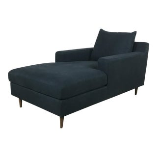 Modern Navy Chaise Lounge Sofa For Sale
