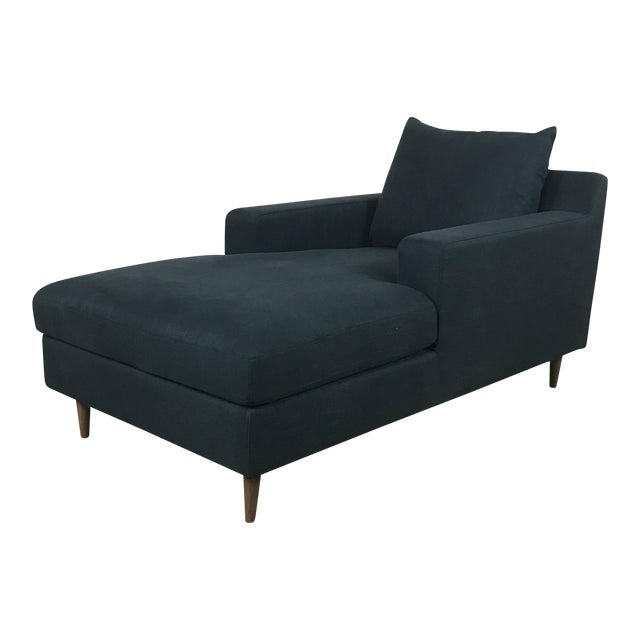 Modern Navy Chaise Lounge Sofa Chairish