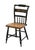 GENUINE HITCHCOCK Black & Gold Accent Side Chair w. Rush Seat & Hand Painted Florals 33.5" High 16" Wide 19" Deep Seat:...