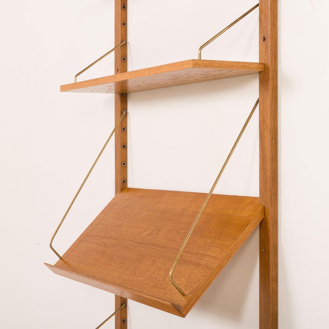 Vintage Scandinavian Shelving Unit in Oak, 1960s For Sale - Image 9 of 11