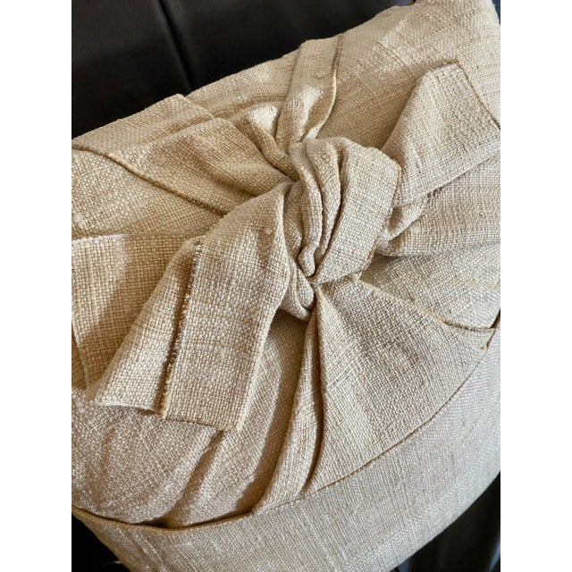 Kuba Shoowa Raffia Grass + Silk Pillows, Set of 2 (Congo) For Sale - Image 10 of 12