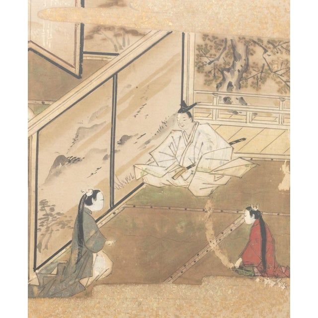 Japanese Tale of Genji Mixed Media, Edo Period For Sale - Image 4 of 6