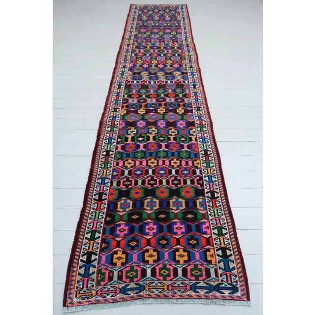 Colorfull Vintage Turkish Rug Runner - 35" X 155" For Sale - Image 4 of 13