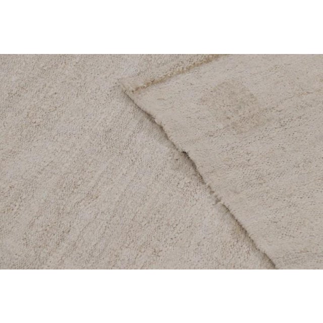 Vintage Turkish Kilim Runner Rug in Solid White Tone-on-Tone - Rug & Kilim For Sale In New York - Image 6 of 7