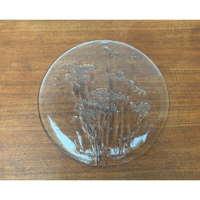 Glass Large Mid-Century Finnish Glass Plate by Kaija Aarikka for Humppila For Sale - Image 7 of 18