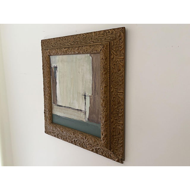 Paint “Matcha" Abstract Art in Antique Frame, Transitional Living Room Art by JTS For Sale - Image 7 of 11