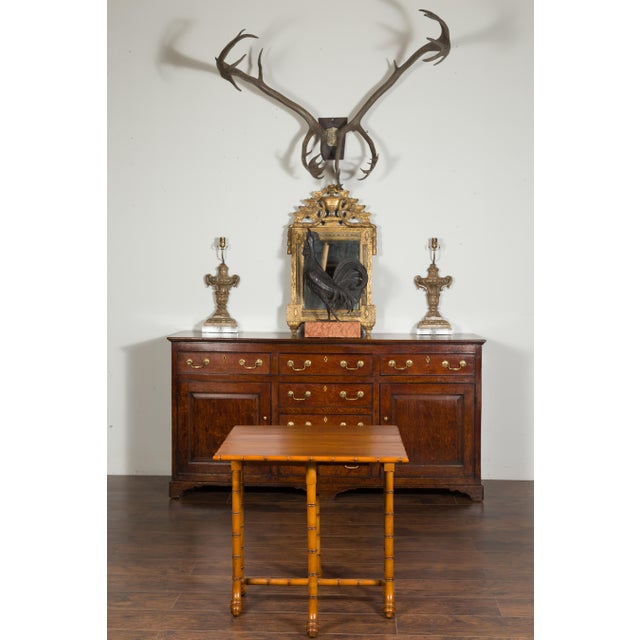 English Walnut Drop-Leaf Table with Faux-Bamboo Base, circa 1900 For Sale In Atlanta - Image 6 of 12