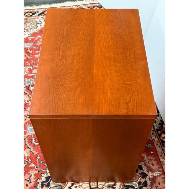 Brown Cherry Wood Media Storage Cabinet, Vintage For Sale - Image 8 of 12