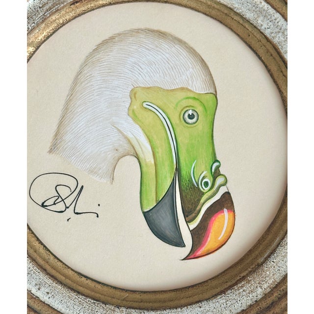 Hand-painted by our master artists using fine acrylics and natural pigments, this bird portrait captures a striking side...