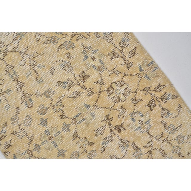 Tan Grey Vintage Handknotted Wool Runner For Sale - Image 8 of 10