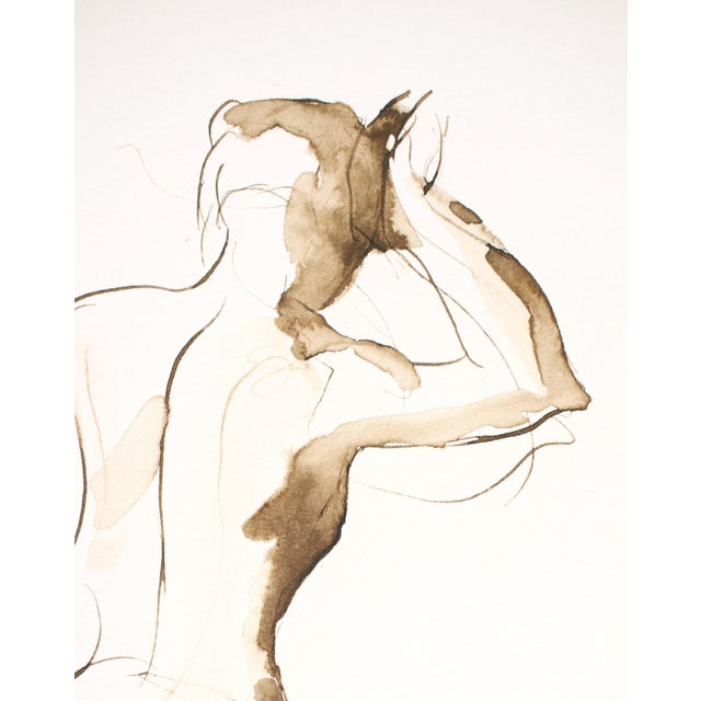 Realism Original Female Nude Figurative Ink Drawing For Sale - Image 3 of 4