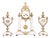 Antique French Mantel Clock Set in Gilt Bronze, 1800s, Set of 3 For Sale