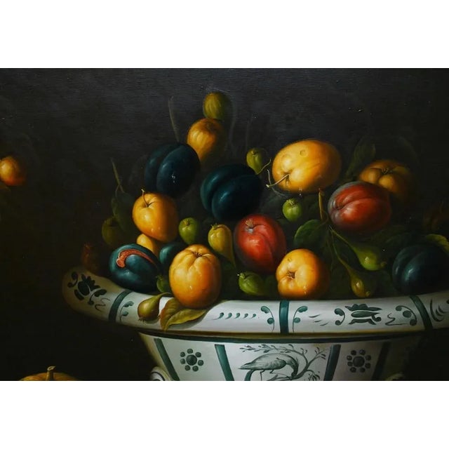 Still Life with Fruit Bowl, 1980s, Oil, Framed For Sale - Image 3 of 6