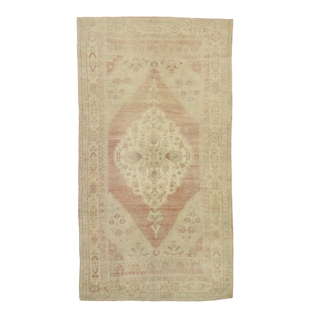 Vintage Turkish Oushak Gallery Rug - 05'07 X 10'02 For Sale