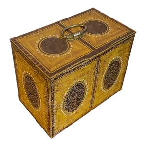 George v English Tole Faux Satinwood Tea Caddy Biscuit Tin 1938