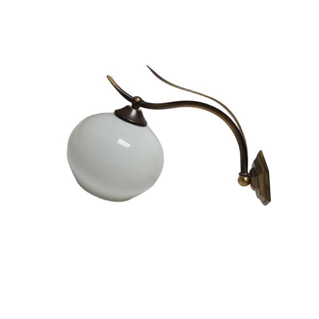 The wall lamp was produced in Poland in the 1950s. It is preserved in good condition. Up to 250V (Europe/UK Standard).The...