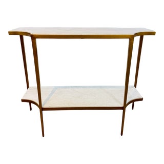 Organic Modern Travertine Tile Console Table For Sale