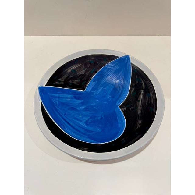 Ceramic Set of 6 Sidney Guberman 1988 Hand-Painted Ceramic Plates 12” Abstract Pop Art For Sale - Image 7 of 12