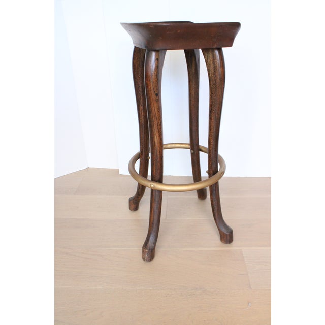 Jean of Topanga MCM Jean of Topanga Carved Bar Stools/Set of Three For Sale - Image 4 of 6