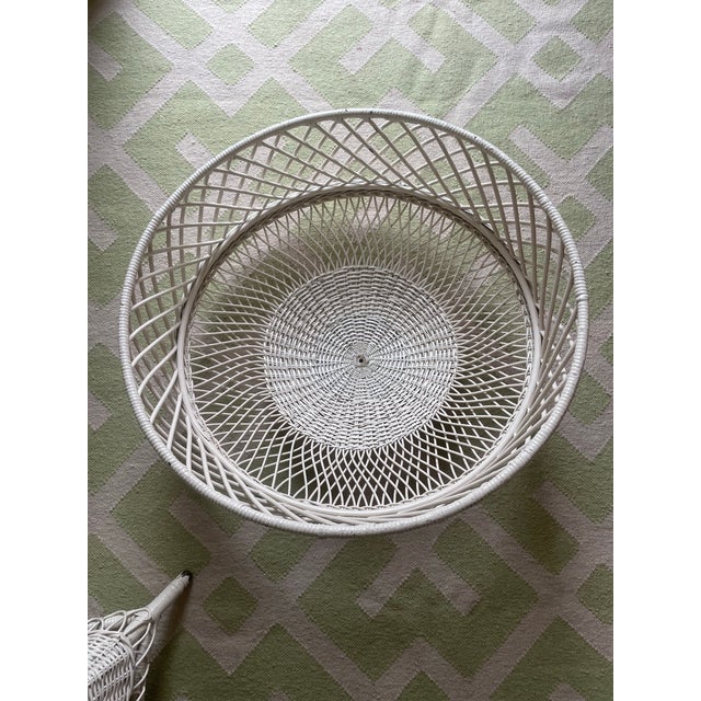 Antique Early 20th Century White Woven Wicker Sanding Lamp For Sale - Image 9 of 10