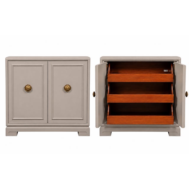 Mid-Century Modern James Mont Greek Key Inspired Chests Commodes Cabinets - Pair For Sale - Image 11 of 11