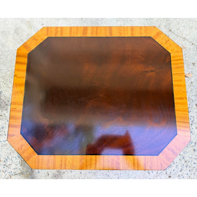 George III Flame Mahogany Work Table With Satinwood Band For Sale - Image 9 of 11