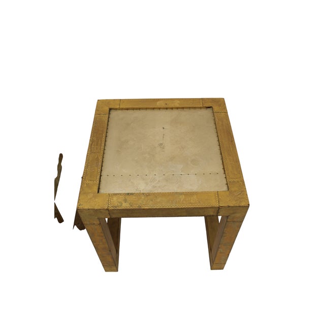 Spanish Cubic Side or Sofa Tables in Nickel and Brass in the style of Rudolfo Dubarry, 1970, Set of 2 For Sale - Image 4 of 11