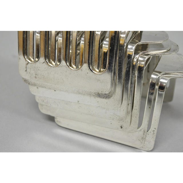 Vintage Modern Silver Plated Dinner Oil Caddy & (10) Toast Bread Racks - 12 PCS For Sale - Image 17 of 18