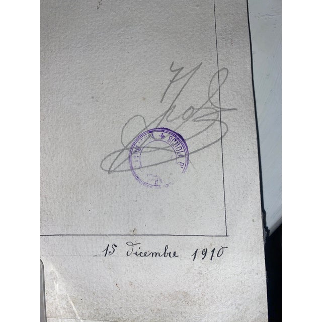 Antique Fine Art-Table Drawing (1910-Venice, Italy) For Sale - Image 4 of 4