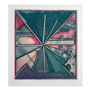 1980s Jane Eddy Viscous Conjunction Color Etching